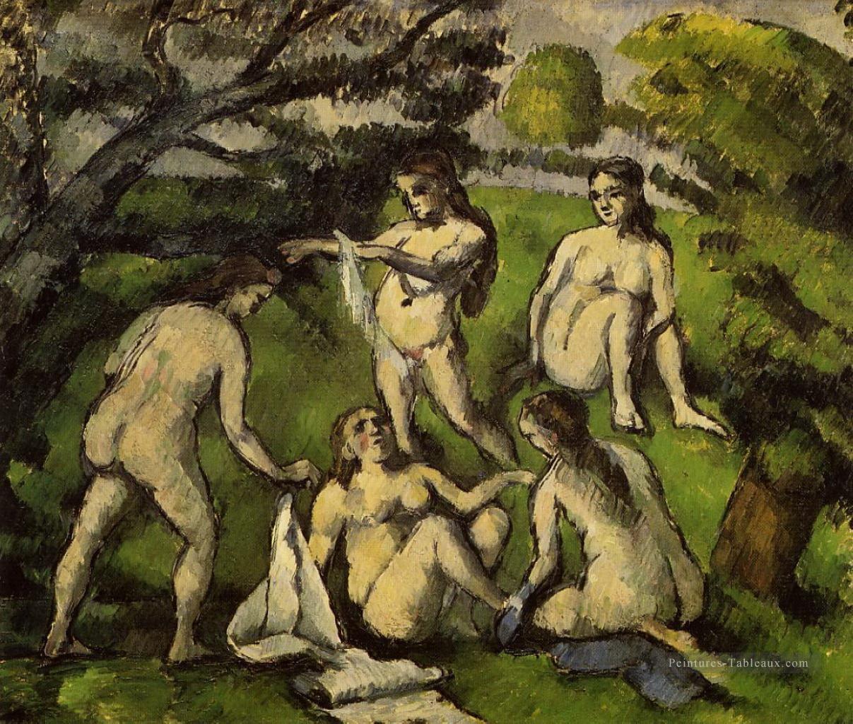 Cinq baigneurs 2 Paul Cézanne Nu impressionniste Peintures à l'huile
